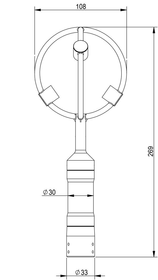三維無人機風速風向儀產品尺寸圖